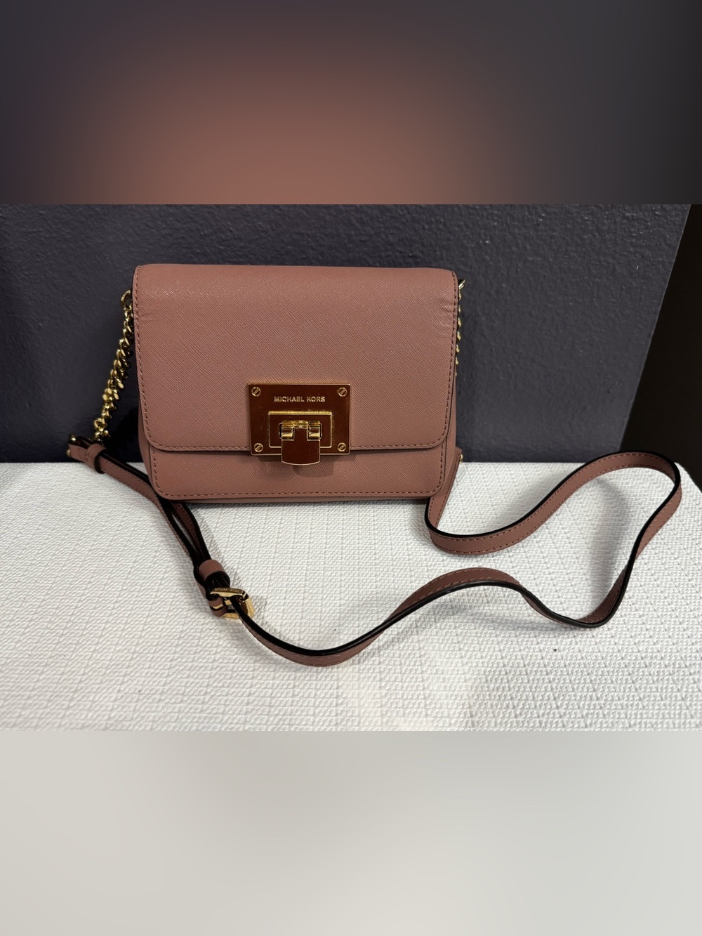 Michael Kors Dusty Rose Saffiano Leather Crossbody Bag